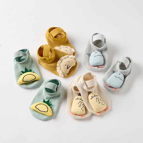 Chaussettes de sol anti-aldes pour bébés, jolies chaussettes de dessin  animé au beurre pour enfants