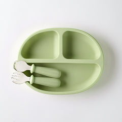 Duo Plate & Utensils-Olive