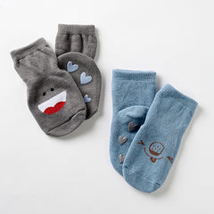 Non-slip patterned baby socks - Zoé ( Pack of 2 pairs )