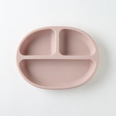 Silicone plate & lid with suction - Pink Rose
