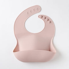 Silicone bib with adjustable neck – Pink Rose